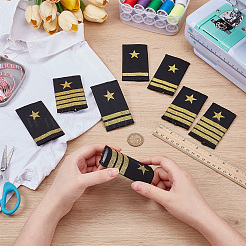 4 Pairs 4 Styles Polyester Public Security Star Epaulettes&nbsp;DIY-BC0015-73