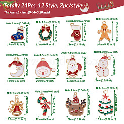 24Pcs 12 Style Alloy Enamel Pendants&nbsp;FIND-CW0001-18