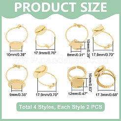 DIY Blank 304 Stainless Steel Open Cuff Ring Making Kit&nbsp;DIY-UN0005-79