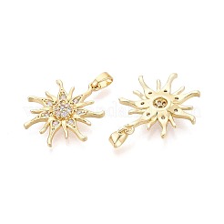 Brass Micro Pave Clear Cubic Zirconia Pendants&nbsp;KK-T075-86G