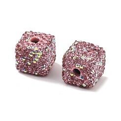 Cube Shape Polymer Clay Rhinestone Beads&nbsp;CLAY-NH0001-08K