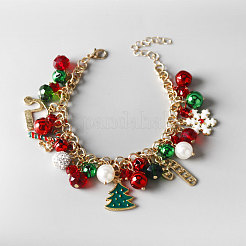 Christmas Alloy Enamel Charm Bracelets&nbsp;FS-WGFB03E-04
