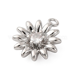 Brass Pave Clear Cubic Zirconia Charms&nbsp;KK-V016-18P