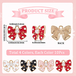 40Pcs 4 Colors Alloy Enamel Pendants&nbsp;ENAM-SC0006-44
