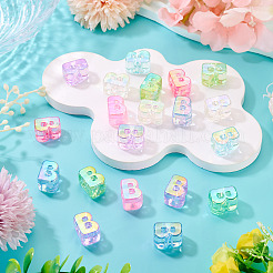20Pcs UV Plating Transparent Acrylic European Beads&nbsp;OACR-TADJ0001-19B