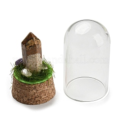 Gemstone Bullet Display Decoration with Glass Dome Cloche Cover&nbsp;DJEW-B009-02