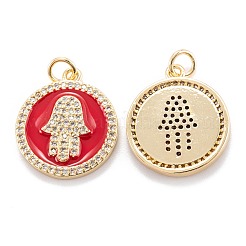 Real 18K Gold Plated Brass Micro Pave Clear Cubic Zirconia Pendants&nbsp;ZIRC-M114-50G-02