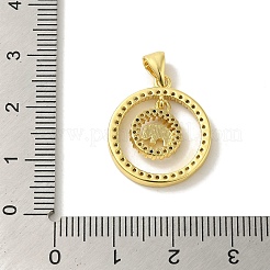 Brass Micro Pave Cubic Zirconia Pendants&nbsp;KK-Z042-22G