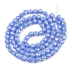 Electroplate Opaque Solid Color Glass Beads Strands&nbsp;EGLA-N002-26-A03