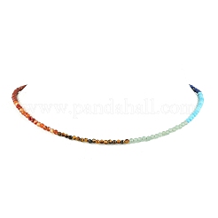 3.5mm Chakra Gemstone Round Beaded Necklaces&nbsp;NJEW-JN05161