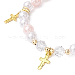 3Pcs 3 Colors ABS Plastic Imitation Pearl Beads Stretch Bracelets&nbsp;BJEW-JB11778