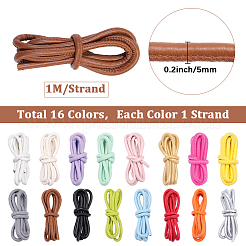 16Pcs 16 Colors Round PU Leather Cord&nbsp;OCOR-SC0001-15