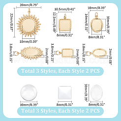 Oval Square Flat Round 304 Stainless Steel Pendant Cabochon Settings&nbsp;DIY-UN0055-92