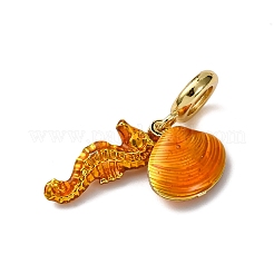 Brass Enamel European Dangle Charms&nbsp;KK-C119-01A