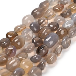 Natural Grey Agate Beads Strands&nbsp;G-P568-C17-01