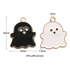 8Pcs 2 Colors Alloy Enamel Pendants&nbsp;ENAM-YW0001-93