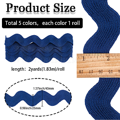 10 Yards 5 Colors Polyester Ribbons&nbsp;SRIB-GF0001-56A
