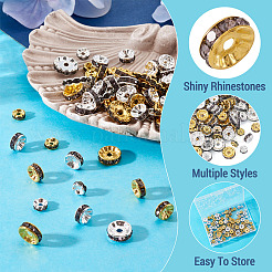 120Pcs Brass Rhinestone Spacer Beads&nbsp;RB-TA0001-36A