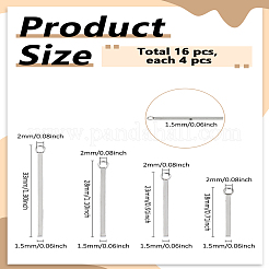 16Pcs 4 Styles 304 Stainless Steel Pendants&nbsp;STAS-LP0003-94P