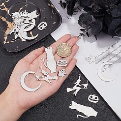20Pcs 5 Style 201 Stainless Steel Pendants&nbsp;STAS-UN0024-78