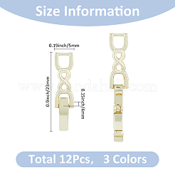 12Pcs 3 Colors Brass Fold Over Clasps&nbsp;KK-FH0007-44