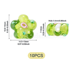 10Pcs Handmade Lampwork Beads&nbsp;LAMP-TADJ0001-01H