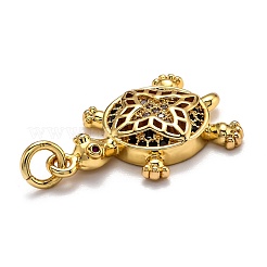 Brass Micro Pave Cubic Zirconia Pendants&nbsp;ZIRC-O039-20G