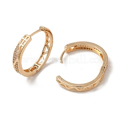 Brass Micro Pave Cubic Zirconia Hoop Earrings&nbsp;EJEW-M238-39KCG