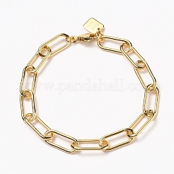 Brass Paperclip Chain Bracelets&nbsp;BJEW-H537-10G