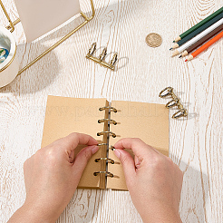 6-Ring Bamboo Stick Alloy Loose Leaf Book Binder Hinged Rings&nbsp;FIND-CP0003-97AB