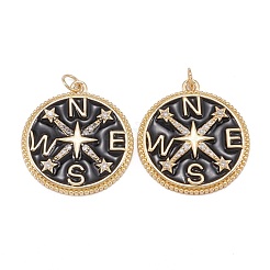 Brass Clear Cubic Zirconia Enamel Pendants&nbsp;ZIRC-C024-01G