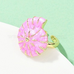 Brass Enamel Adjustable Cuff Rings for Women&nbsp;RJEW-G357-01M