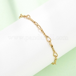 304 Stainless Steel Twisted Bowknot Link Chain Bracelets for Women&nbsp;BJEW-F529-12G