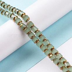 Electroplated Glass Imitation Jade Beads Strands&nbsp;GLAA-P003-C03