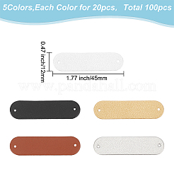100Pcs 5 Colors PU Leather Label Tags&nbsp;PURS-WR0001-14