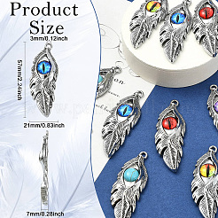 10Pcs 5 Colors Alloy Glass Big Pendants&nbsp;FIND-CJ0005-78