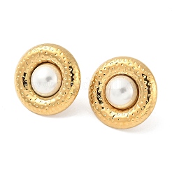 304 Stainless Steel Plastic Stud Earrings&nbsp;EJEW-D309-02G