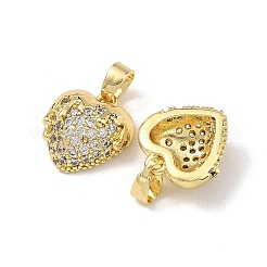 Valentine's Day Brass Micro Pave Clear Cubic Zirconia Charms&nbsp;CU-L277-06G