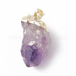 Rough Raw Natural Amethyst Pendants&nbsp;G-E590-05LG
