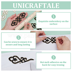 20Pcs 2 Colors Embroidery Iron on/Sew on Polyester Ribbon Patches&nbsp;PATC-FG0002-67