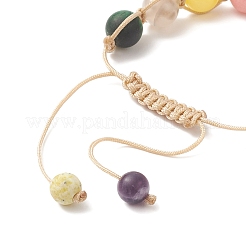 Round Natural & Synthetic Mixed Gemstone Braided Bead Bracelet&nbsp;BJEW-JB09299