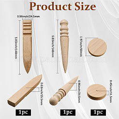 3Pcs Wood Leather Edge Burnisher Sets&nbsp;TOOL-WH20127-01