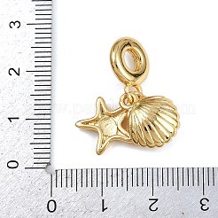 Brass Blue Enamel European Dangle Charms&nbsp;KK-N271-25G