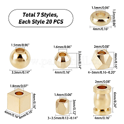 140Pcs 7 Style Brass Spacer Beads&nbsp;KK-PH0001-09