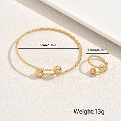 Stainless Steel Round Cuff Bangle & Rings Sets for Women&nbsp;XN0505
