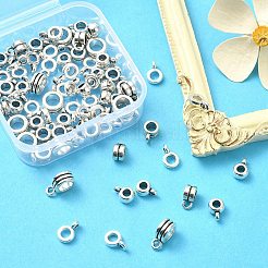 80Pcs 4 Style Tibetan Style Tube Bails&nbsp;FIND-YW0003-15