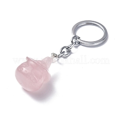 Natural Rose Quartz Keychains&nbsp;KEYC-P011-04P-10