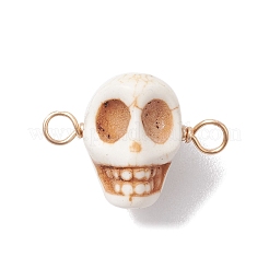 Halloween Synthetic Magnesite Skull Links Connector Charms&nbsp;PALLOY-JF02700