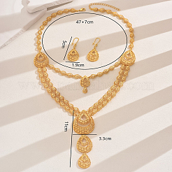Vintage Middle Eastern Alloy Hollow Teardrop Earrings & Necklaces Sets for Women&nbsp;OS1122