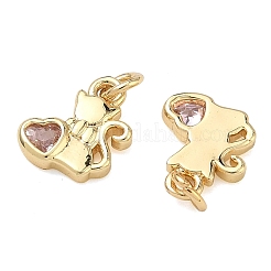 Brass Pave Cubic Zirconia Pendants&nbsp;KK-A291-24B-G